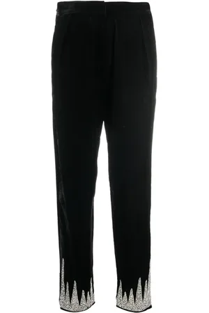 FORTE FORTE Bead-embellished velvet trousers