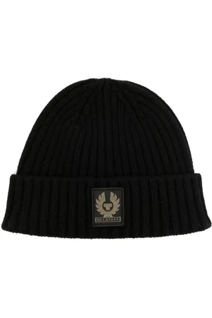 Belstaff Logo-patch ribbed-knit beanie