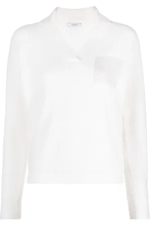 PESERICO SIGN Rhinestone-detail ribbed-knit jumper