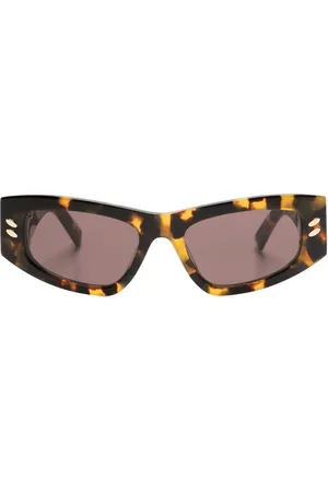 Stella McCartney Tortoiseshell-effect rectangle-frame sunglasses