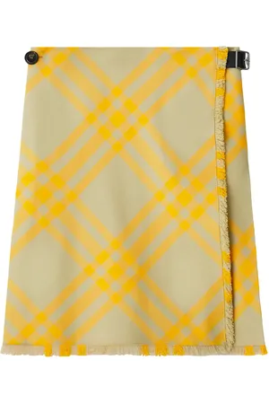 Burberry Check-pattern frayed kilt
