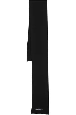 Calvin Klein Monologo logo-embroidered ribbed-knit scarf