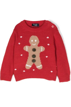Il gufo Gingerbread-man intarsia-knit jumper