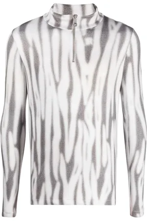 John Richmond Graphic-print half-zip T-shirt