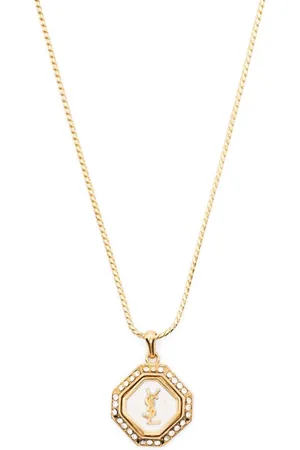Saint Laurent 1990s logo-pendant chain necklace