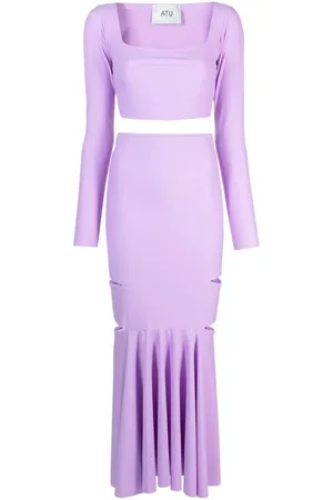 Atu Body Couture Cut-out pleated top and skirt set