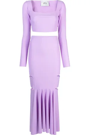 Atu Body Couture Cut-out pleated top and skirt set