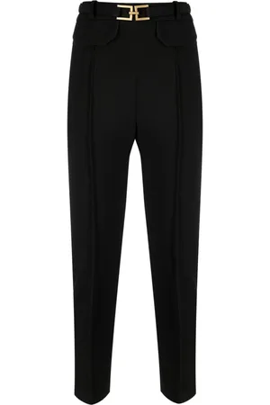 Elisabetta Franchi Belted-waist cropped trousers