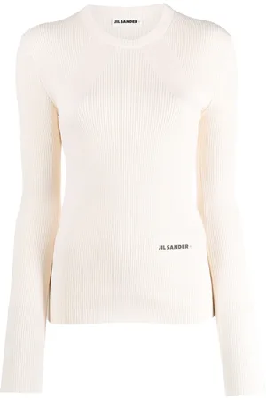 Jil Sander Logo-patch ribbed-knit top