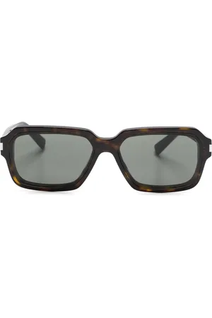 Saint Laurent Tortoiseshell-effect rectangle-frame sunglasses