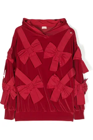 Elisabetta Franchi Bow-detail cotton-blend hoodie