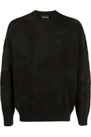Emporio Armani Logo-embroidered camouflage-pattern jumper