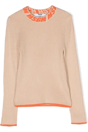 Msgm Logo-embroidered knitted jumper
