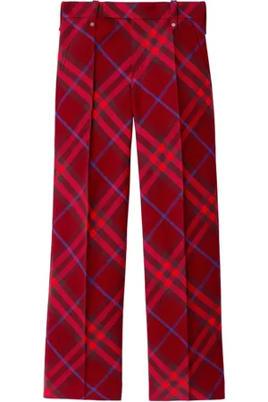 Burberry Checked straight-leg wool trousers