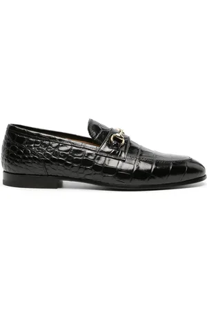 Scarosso Crocodile-effect leather loafers