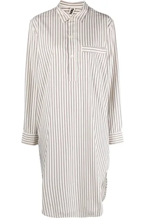 Tekla Striped organic-cotton nightshirt