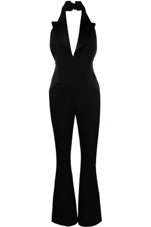 GENNY Peak-lapel flared jumpsuit