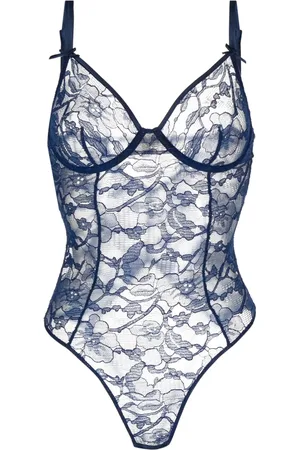 FLEUR DU MAL Magnolia lace ouvert bodysuit