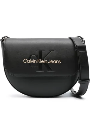 CALVIN KLEIN JEANS - Women's red shoulder bag with embossed logo