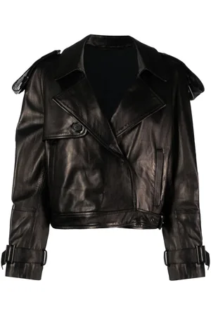 SALVATORE SANTORO Cropped leather trench jacket