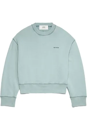 Ami Embroidered-logo cotton sweatshirt