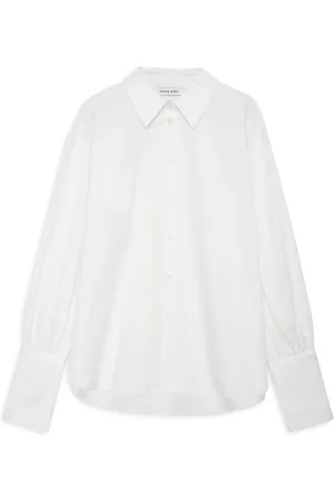 ANINE BING Maxine logo-embroidered cotton shirt