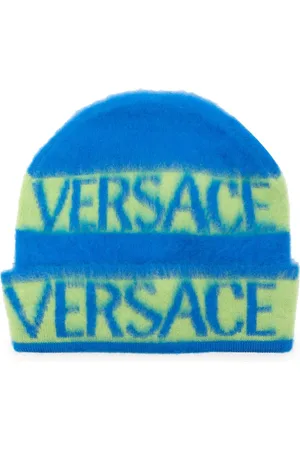 VERSACE Intarsia knit-logo virgin wool beanie
