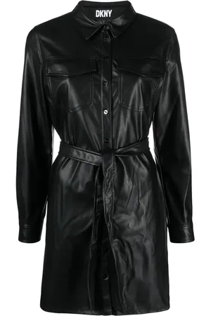 DKNY Long-sleeve button-up minidress