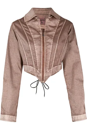 Jean Paul Gaultier Cropped corset-style denim jacket