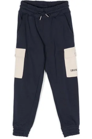 Trussardi Logo-embroidered contrast-pockets trousers