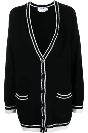 Msgm Contrasting-trim knitted cardigan