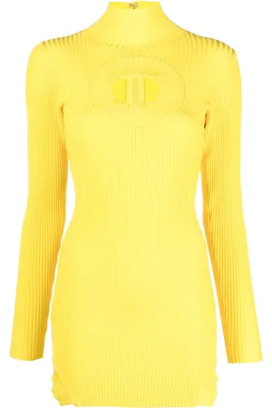 DAVID KOMA Cutout-detail ribbed-knit minidress