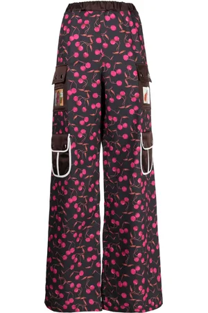 Chopova Lowena Abstract-pattern print cotton flared trousers