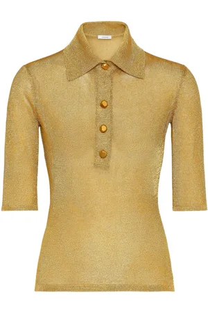 Salvatore Ferragamo Straight-point collar cotton-blend top