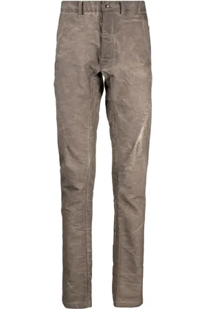 ISAAC SELLAM EXPERIENCE Logo-plaque crease-effect tapered trousers