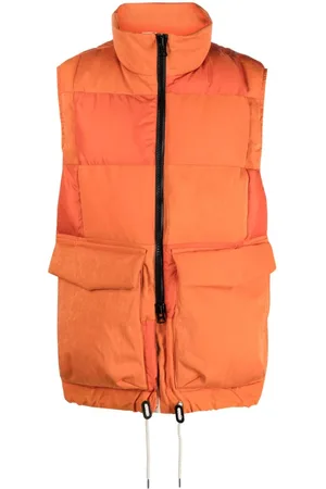 SACAI Suede-panel padded gilet