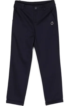 Trussardi Logo-embroidered cotton trousers