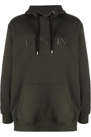 Lanvin Logo-embroidered cotton hoodie