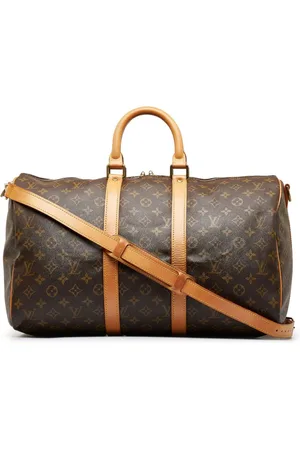 Louis Vuitton Keepall Bandoulière 45 Bicolore Black Beige Monogram Empreinte