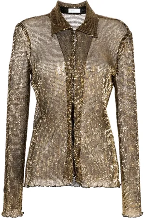 ROSETTA GETTY Semi-sheer sequinned shirt