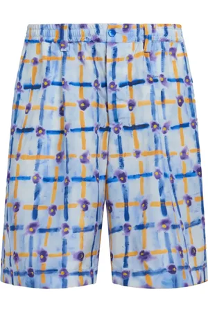 Marni Abstract-print silk Bermuda shorts