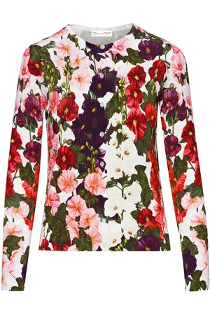 Oscar de la Renta Hollyhocks floral-print cardigan