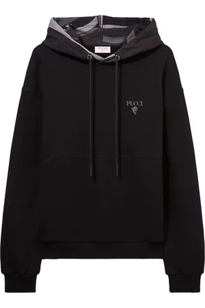 Puccini Marmo-print cotton hoodie