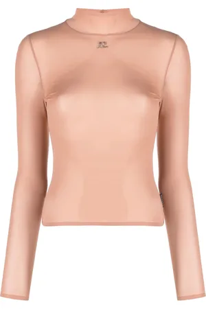 Courrèges Logo-appliqué fine-knit top