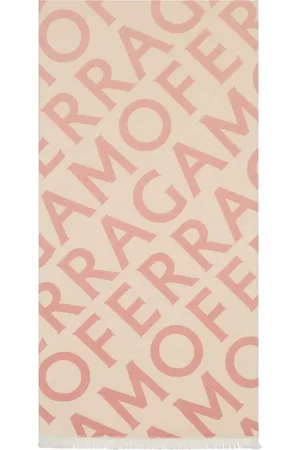 Salvatore Ferragamo Logo intarsia-knit fringed scarf