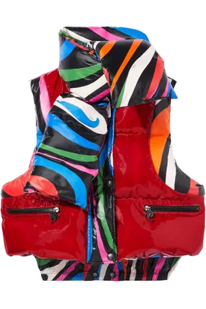 Puccini Marmo-print padded gilet