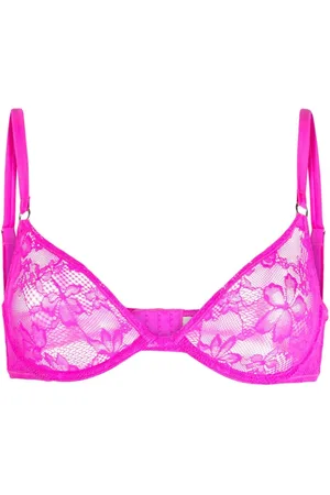 Wild Lovers Tina sheer lace underwire tab front bra in pink
