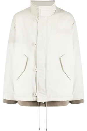 FIVE CM Funnel-neck layered down jacket