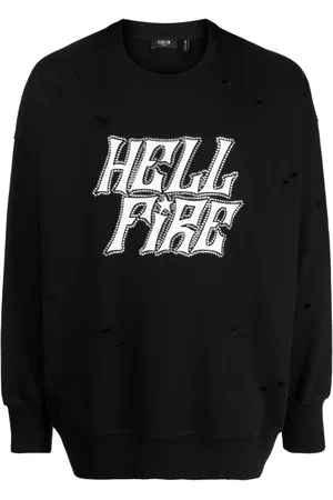 FIVE CM Rhinestone-embellished distressed cotton sweatshirt