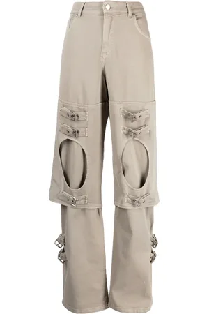 BLUMARINE Buckle-detailed wide leg trousers